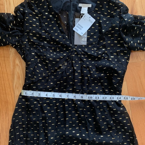 🆕 Silk Chiffon Black Maxi Dress by H&M Size 8 - Picture 6 of 8